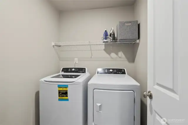 Enjoy the laundry room at bedroom level. Washer and dryer stay!