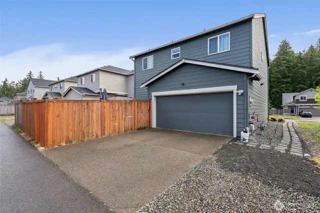 Enjoy a two-car garage accessible at the back of the home (direct access between garage interior and living quarters).