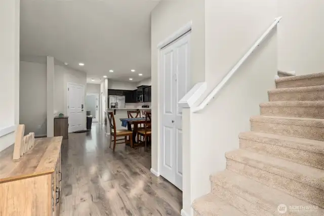 Entry foyer features huge coat closet on the right-more on that later.