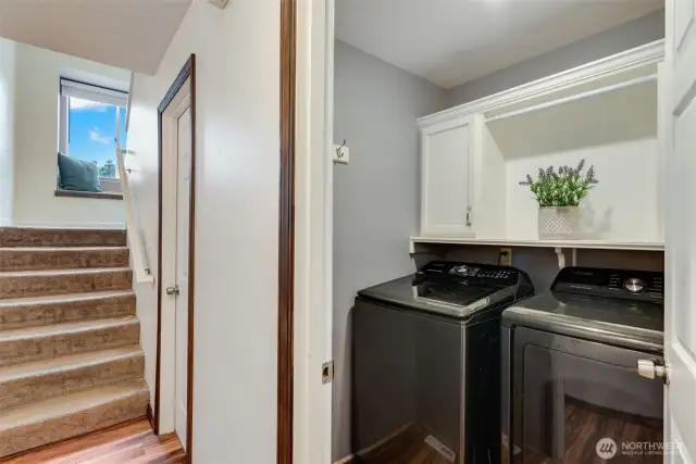 Laundry room with full size washer and dryer