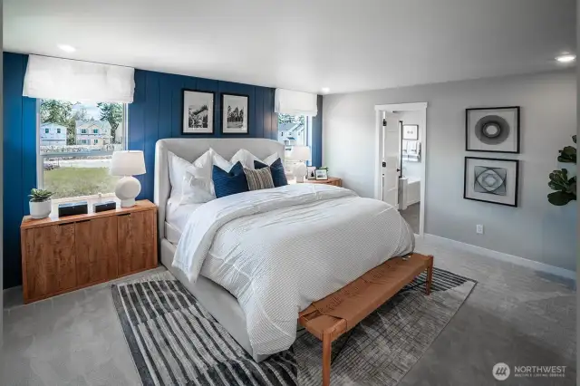 spacious primary bedroom suite