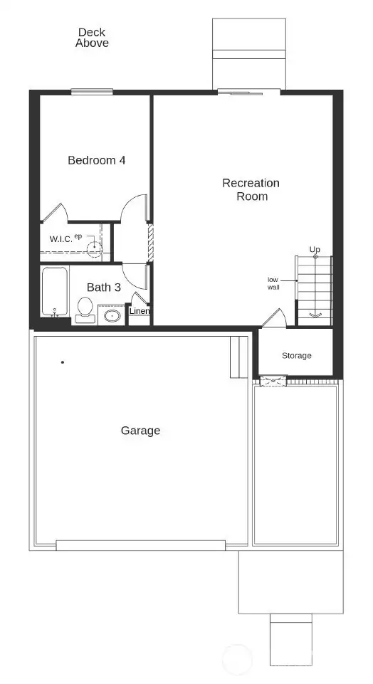 Daylight basement with additional bedroom and living space