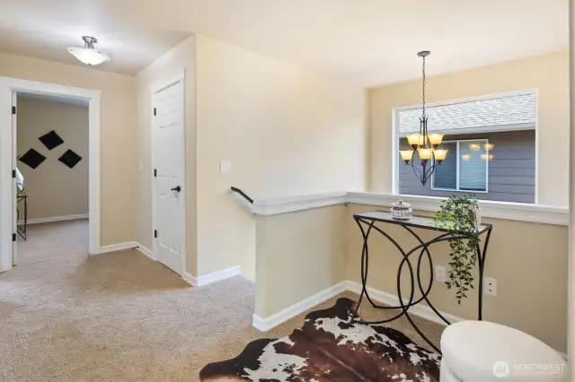 Pleasant landing at the top of the stairs.