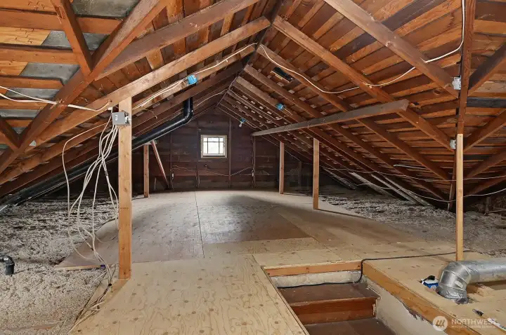 And leads to an unfinished attic- expansion potenetial!