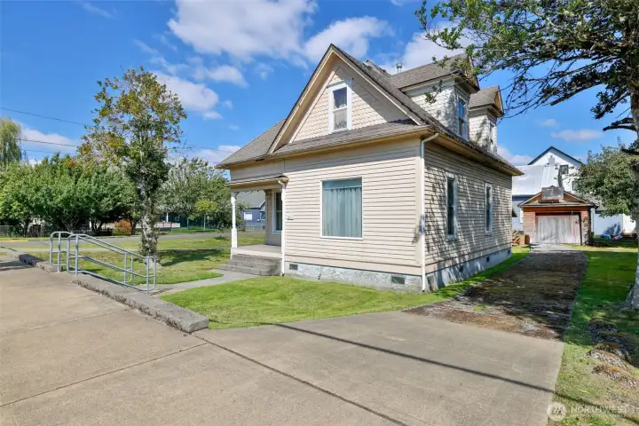 Corner Lot Curb Appeal With Long Driveway