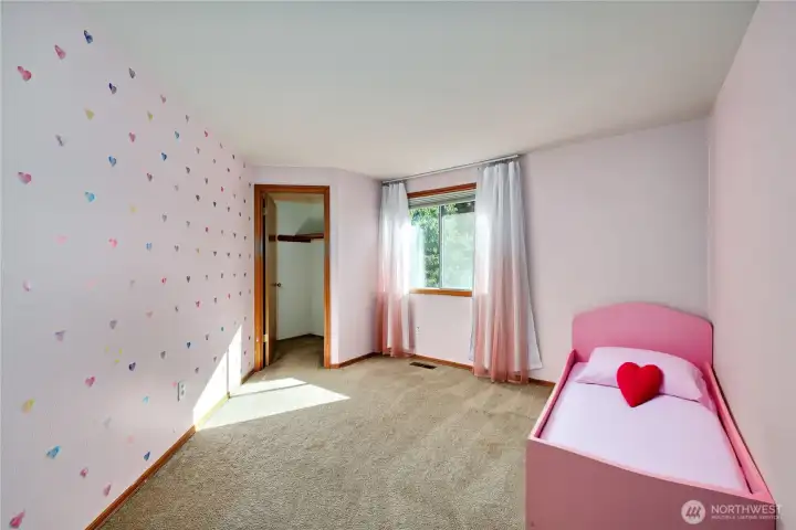 Bedroom 3 of 4 on 2nd floor, how sweet is this room! *bed is virtual.