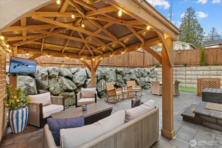 Gazebo with Privacy Wall