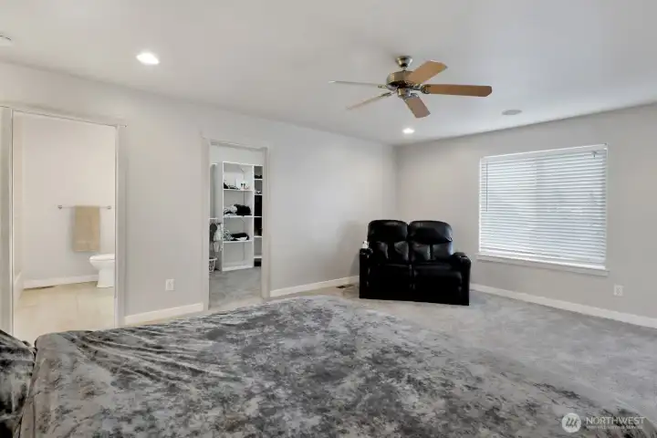 Owner's suite features a well appointed spa like bath and Large Walk in Closet