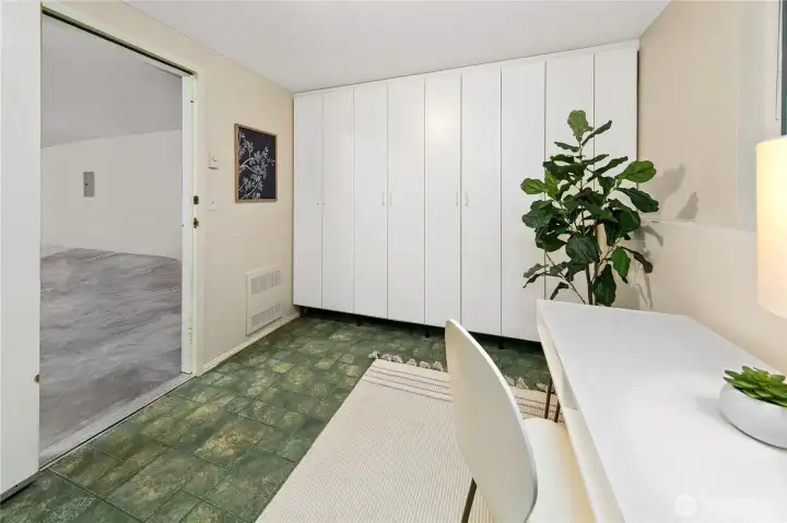 Storage cabinets included