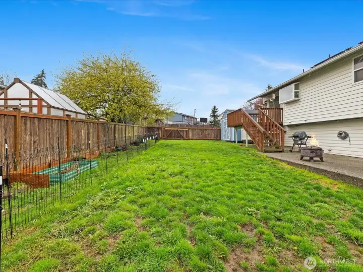 Back yard and guarding area