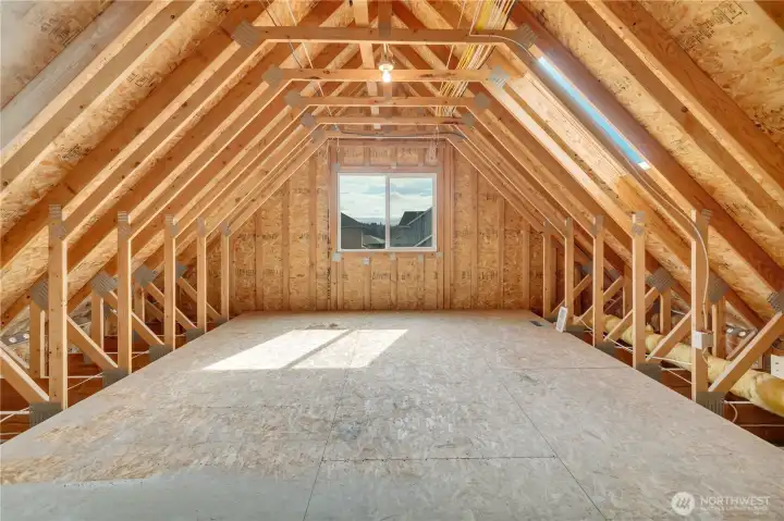 Unfinished Upstairs Bonus Room. Just needs insulation, drywall and flooring!  Instant Equity!
