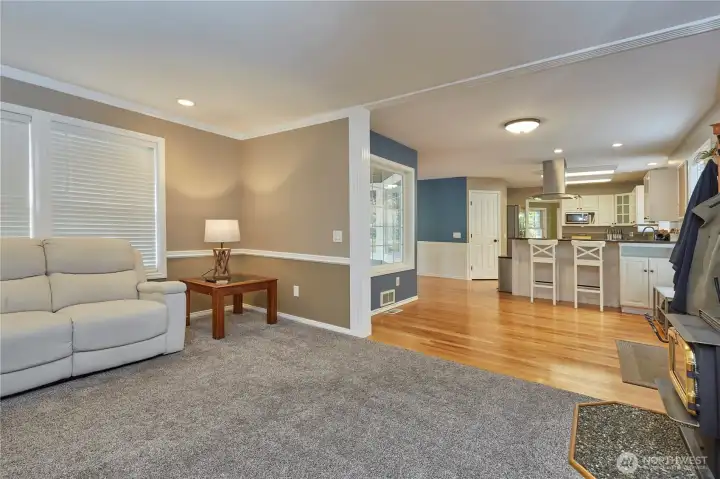 Family Room looking towards kitchen.