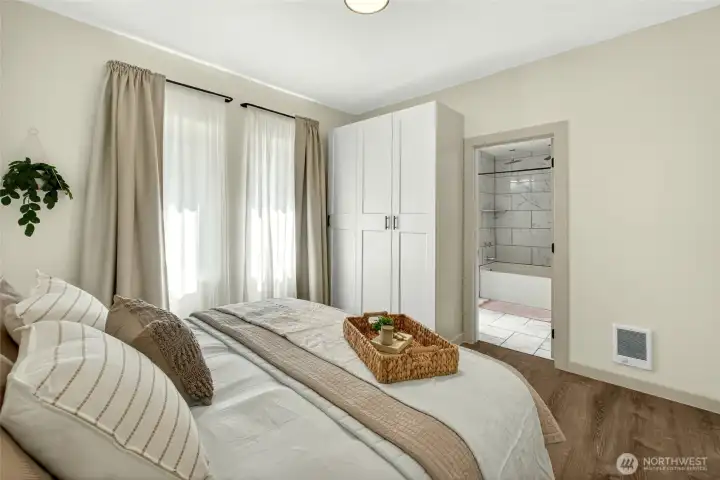 Large Primary bedroom with en suite bathroom. on the main floor.