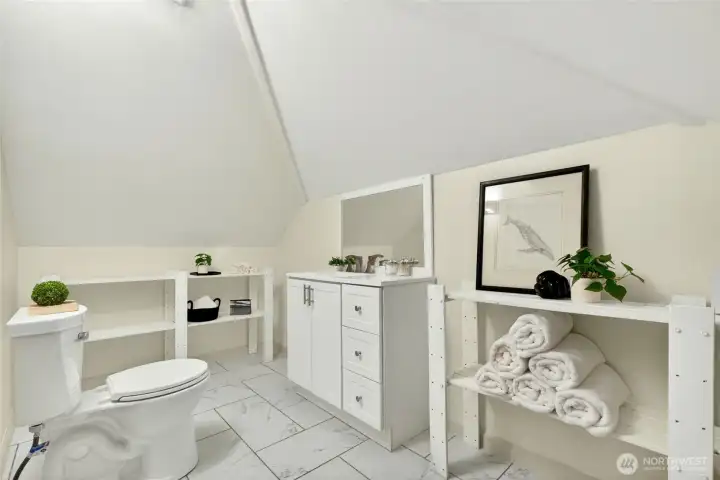 Upstairs 1/2 bathroom.