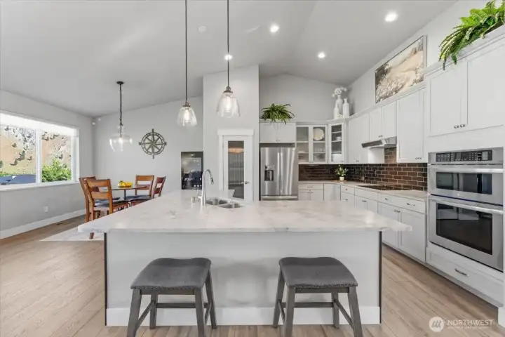 Open kitchen with large island