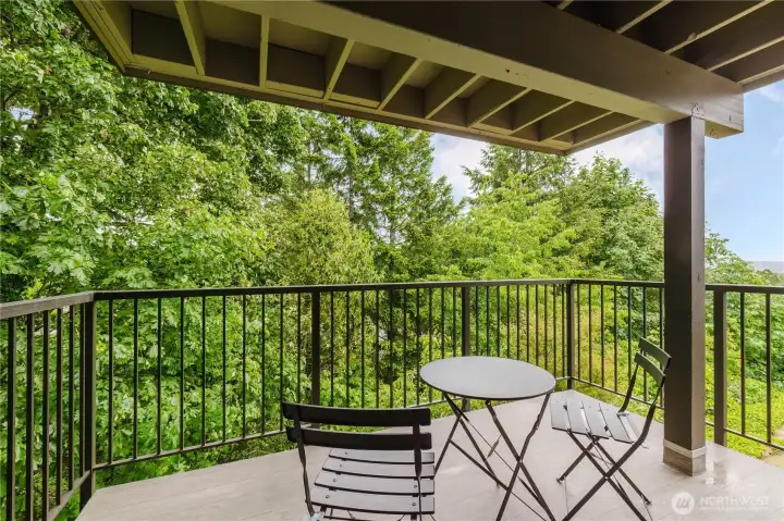 Covered balcony great for peaceful mornings! Great view toward the right Covered balcony great for peaceful mornings! Great view toward the right