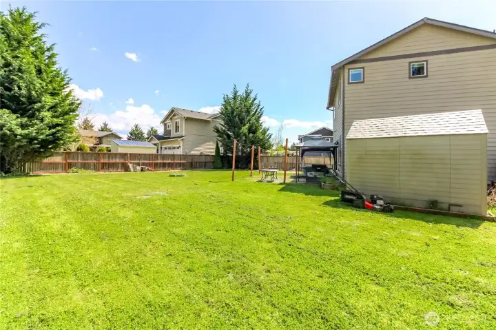 View of backyard from the side View of backyard from the side