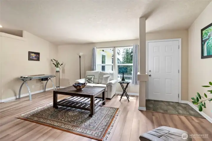 Living room atop bamboo flooring