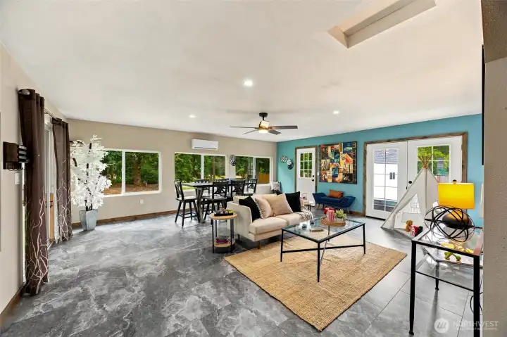 MASSIVE rec room - so much room for whatever your heart desires