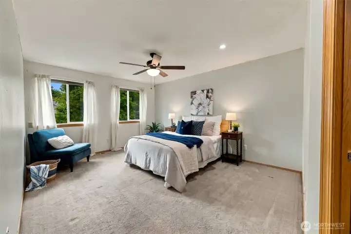 Spacious primary suite