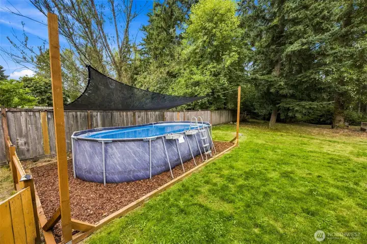 Above ground pool - ready for these hot Summer days