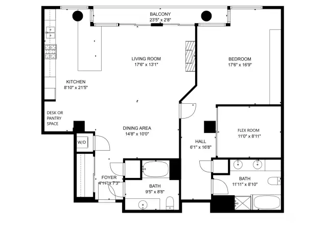 Floor plan. Dimensions are approximations only.