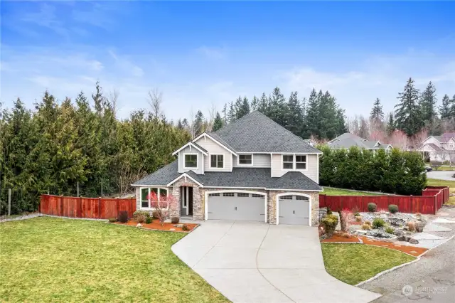 Stunning Garrette resale in gated Country Creek Estates.  3700 square feet on private, fully fenced 1.7 acre lot next to open space.  Property on 2 sides of the street offers potential for detached garage/shop
