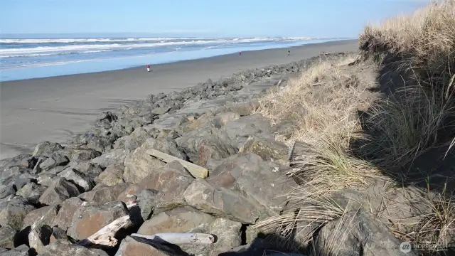 View of the Rock Bulkhead behind the lot along the Beach (looking North/Northwest).