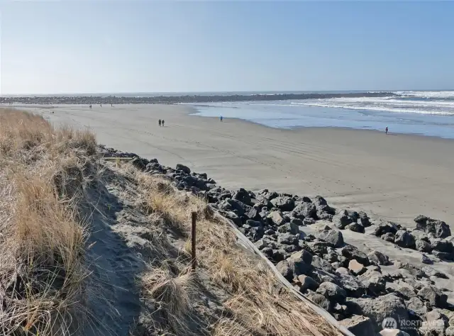View of the Rock Bulkhead behind the lot along the Beach (looking South/Southwest).
