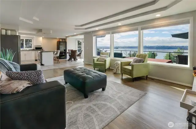 Comfortable open concept Living-Dining-Kitchen.