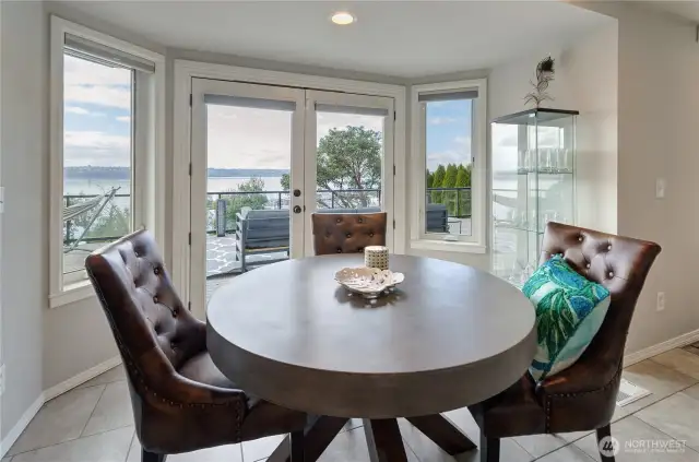 Dining with access to deck.
