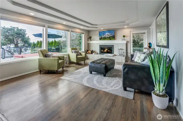 Living room with access to deck.