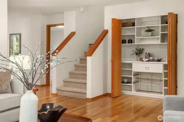 Amazing closet system that could be used as a coffee & tea bar or a delicious snack station!
