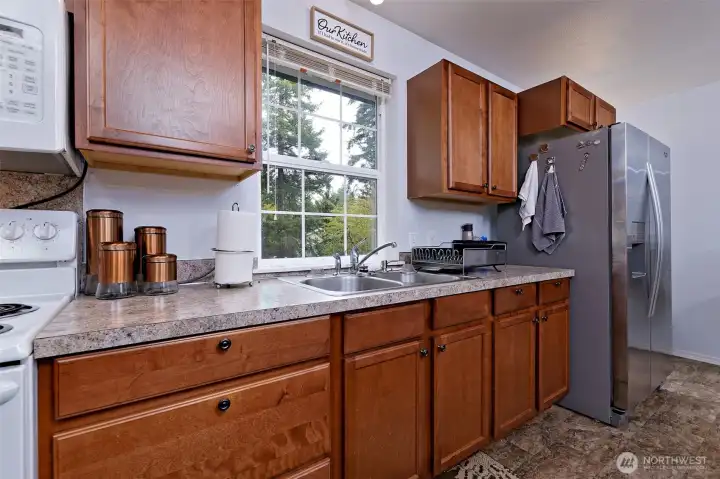 Kitchen in the apartment above the garage.