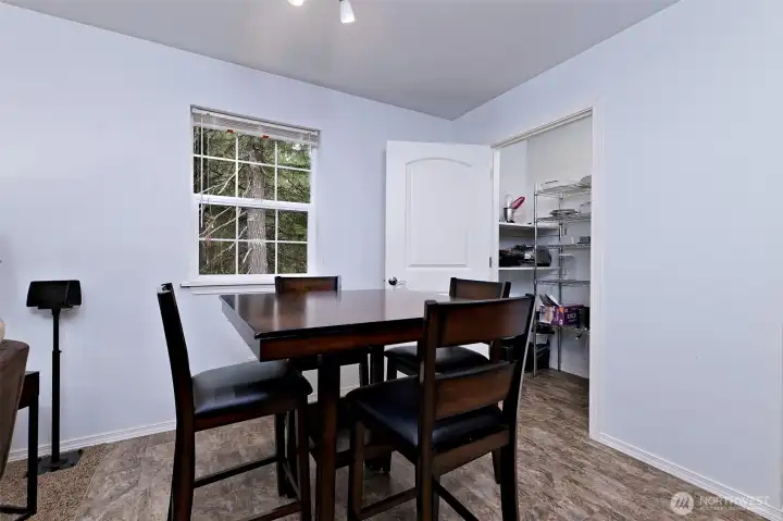 Dining area in the apartment over the garage - notice the walk-in pantry!