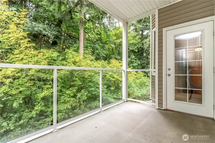 Private balcony with a storage room