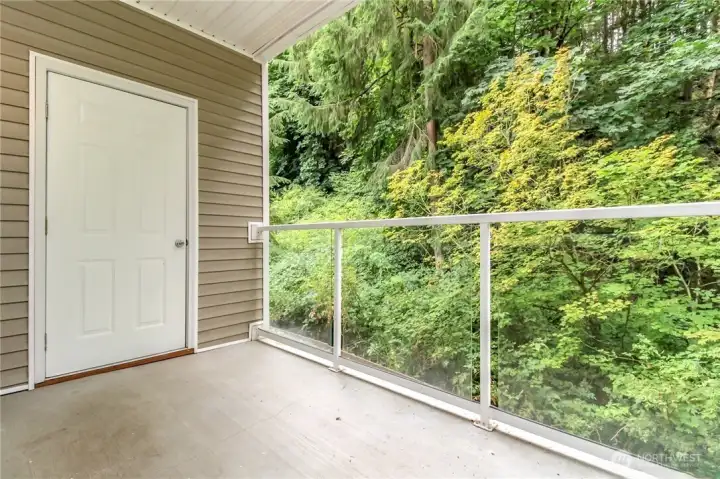 Private balcony with a storage room