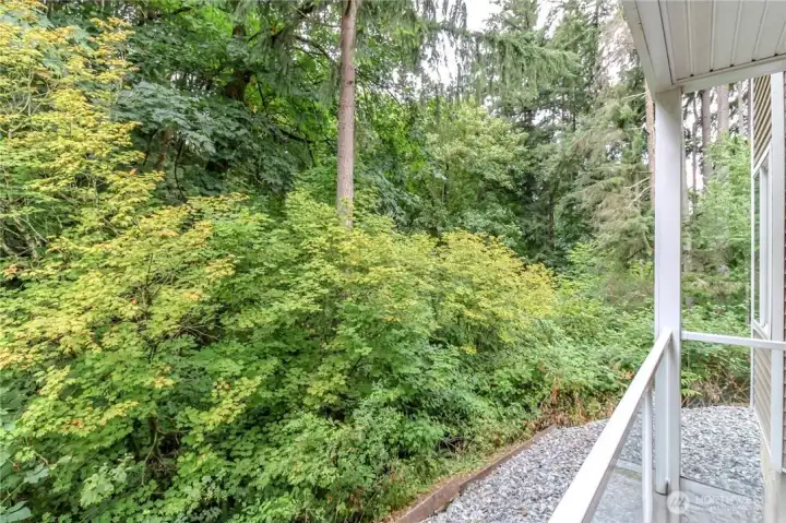 Private balcony with a storage room
