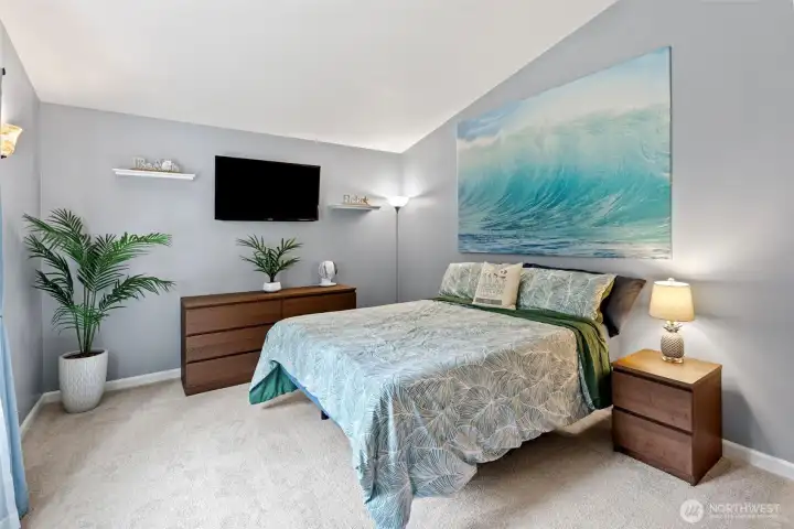 Primary Bedroom with Walk in closet and private ensuite & New Carpet