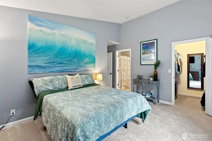 Primary Bedroom with Walk in closet and private ensuite & New Carpet