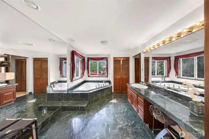 Primary suite with soaking tub.