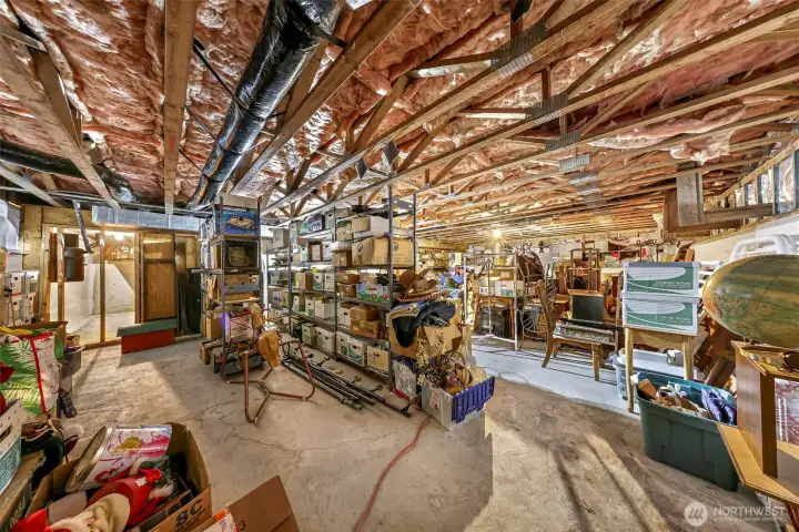 Huge dry storage area downstairs.