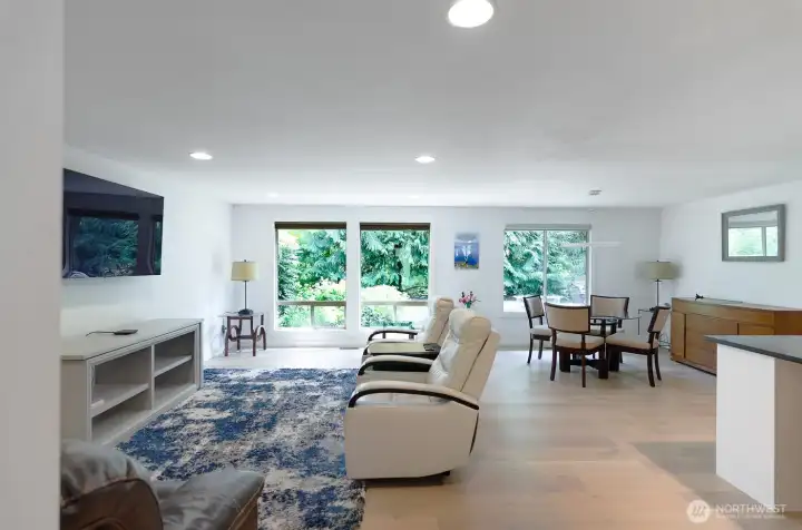 This living space is so open.  Notice the floor to ceiling windows.  This home lives larger than the square foot says.