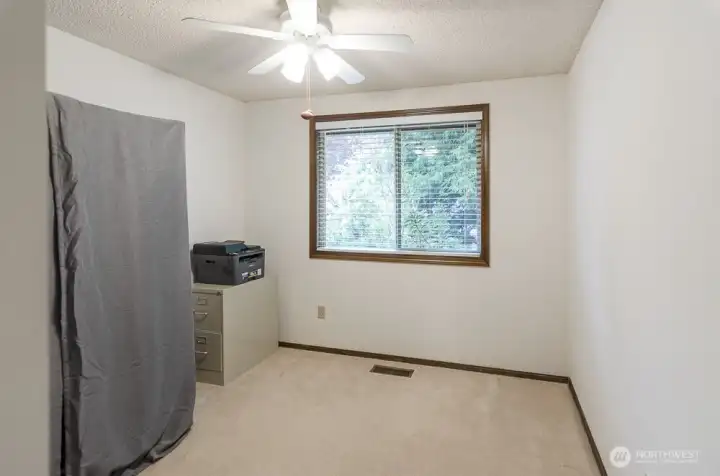 Bedroom 3 also has a nice sized closet and also has a ceiling fan.