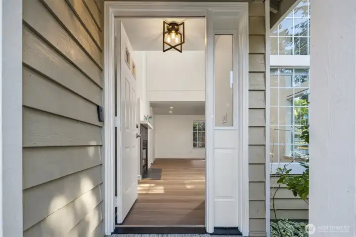 Inviting entry welcomes you inside.