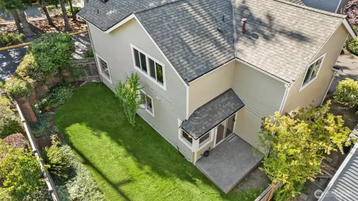 Aerial with rare yard area.