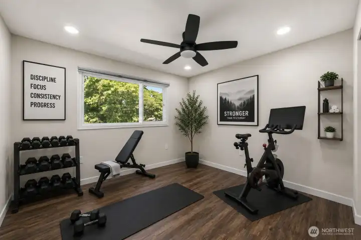 Bedroom 2 virtually satged as home gym