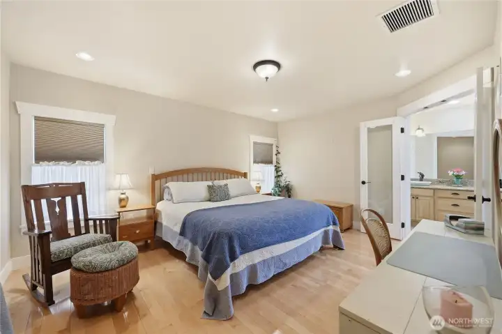 Primary bedroom suite on the main floor