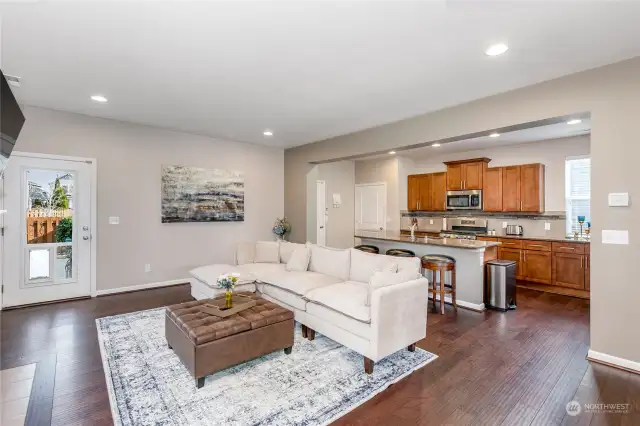 Family room with door out to patio.