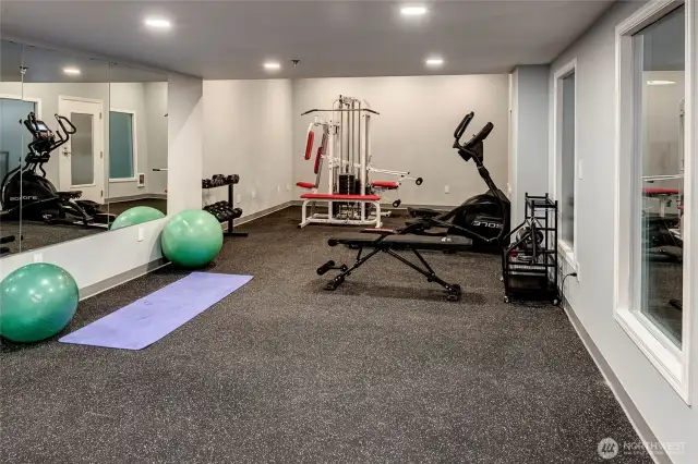 New gym!  Lots of room for yoga classes.